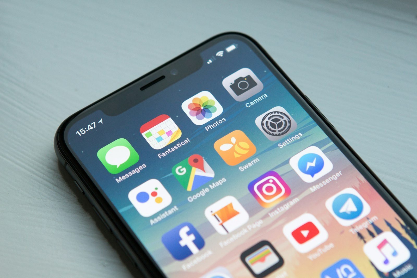 Smartphone on a desk